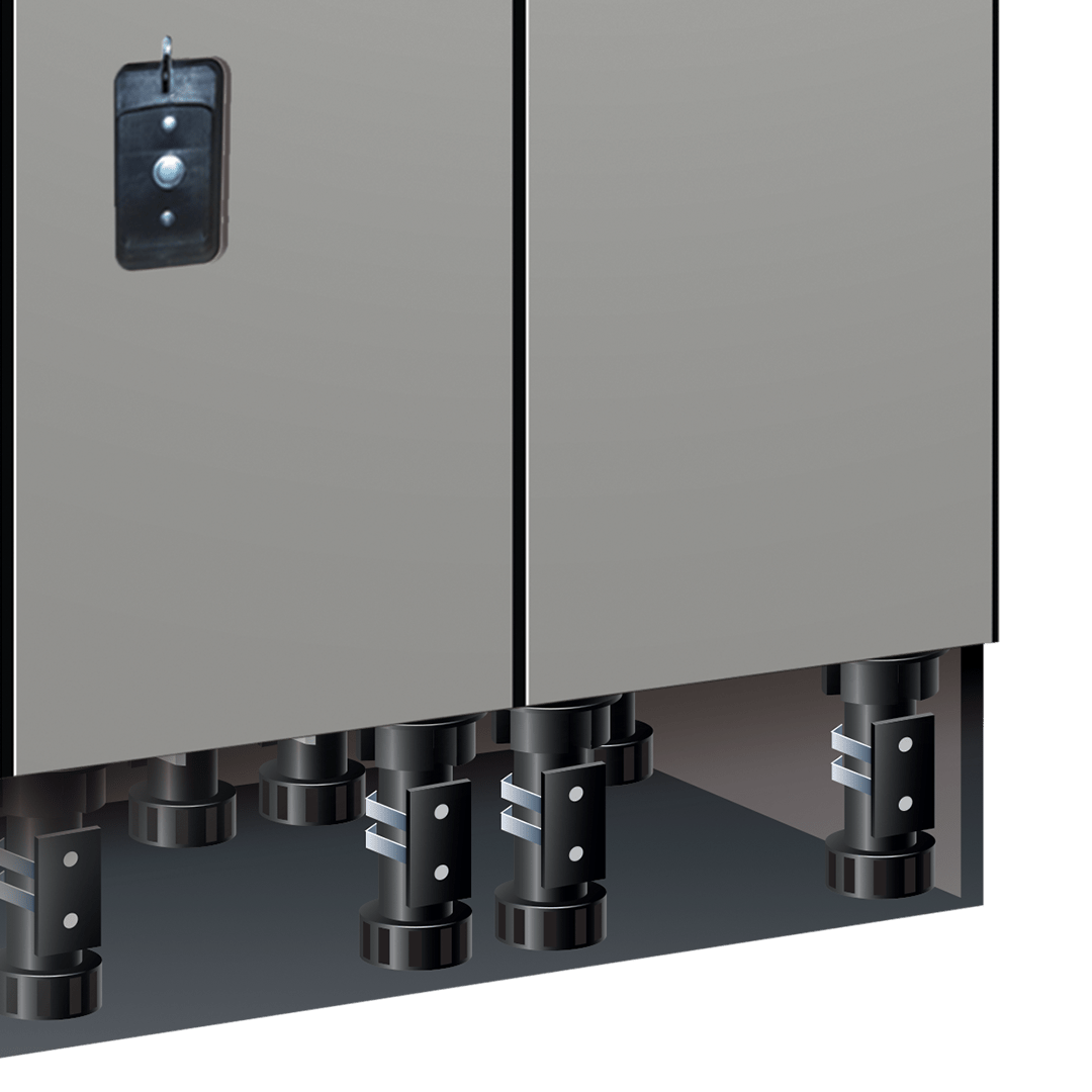 ASI Phenolic Locker Pedestals and Clip-On Bases