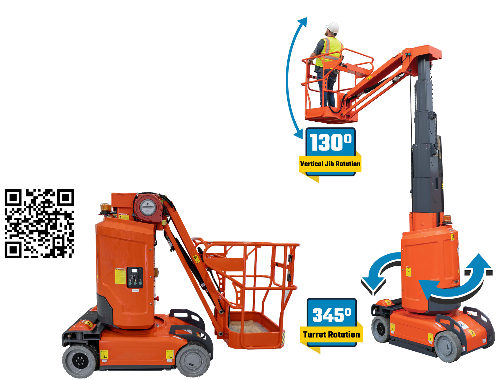 Self-Propelled Vertical Mast Lift — DVML-30RJ — original catalog photograph
