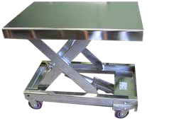 Stainless Steel Portable Single and Double Lift Tables — catalog equipment photograph