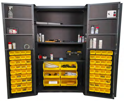 Deep-Door Bin and Shelf Storage Cabinets — catalog equipment photograph