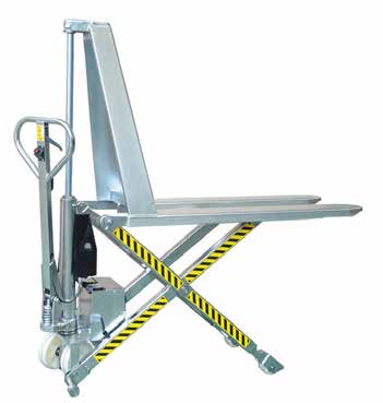 Stainless Steel Manual and Electric High-Lift Scissor Trucks — catalog equipment photograph