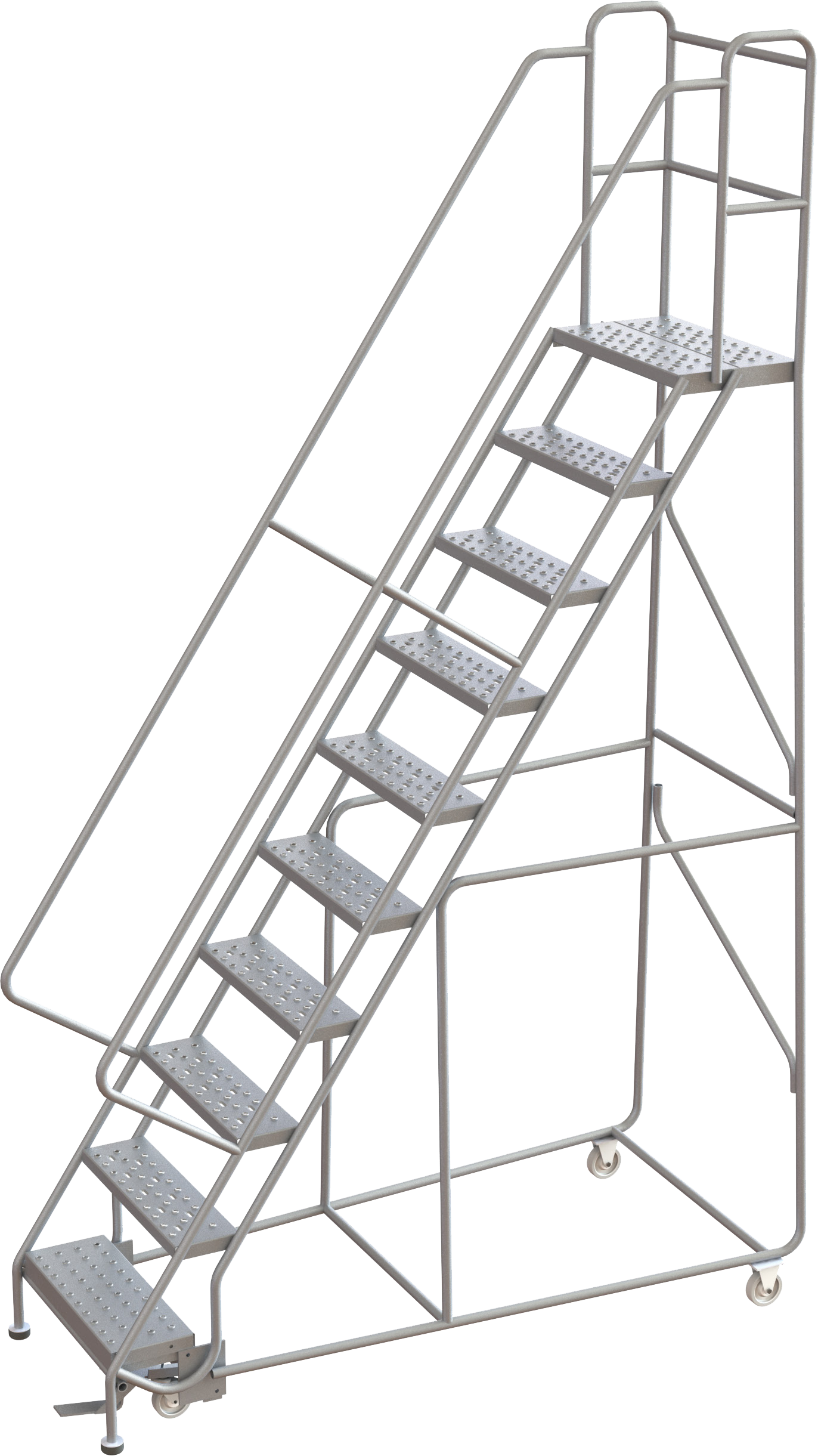 Aluminum Lockstep Rolling Ladders — catalog equipment photograph
