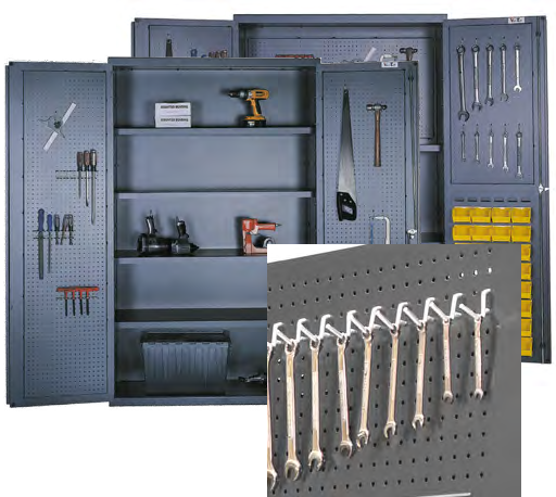 Pegboard Tool Storage Cabinets — original catalog photograph