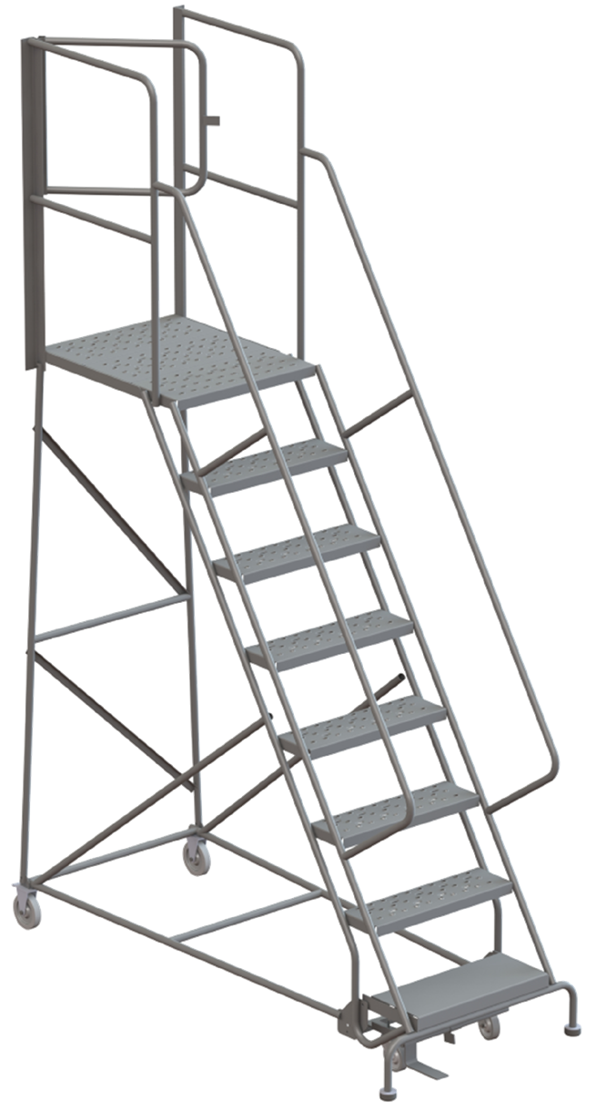Rear-Exit Rolling Access Ladders — catalog equipment photograph