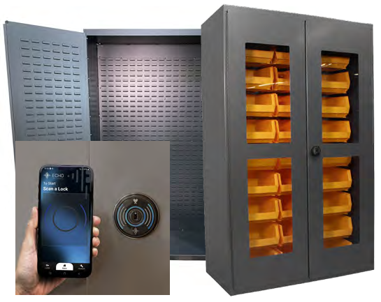 Phone-Access Industrial Storage Cabinets — original catalog photograph