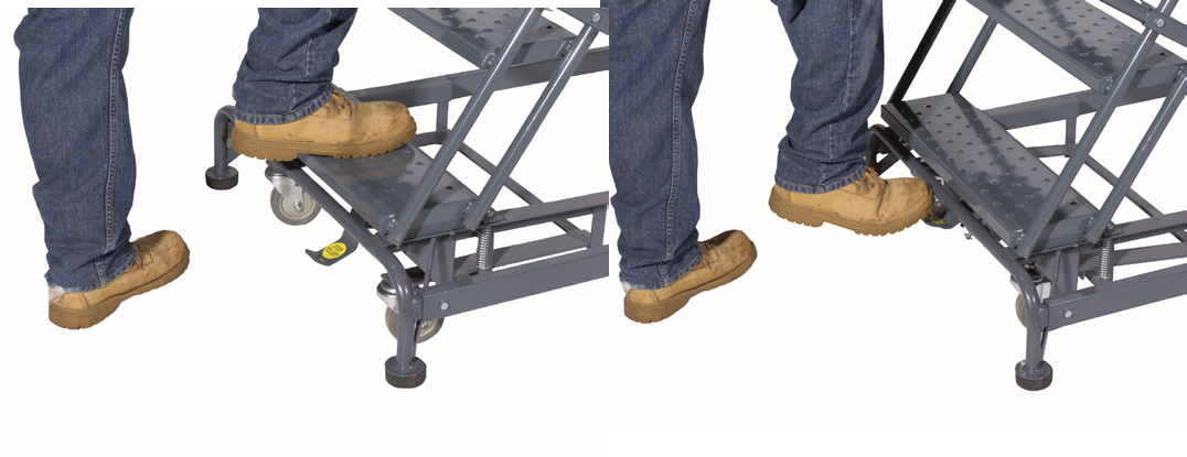 Weight-Actuated Lockstep Rolling Ladders — original catalog photograph
