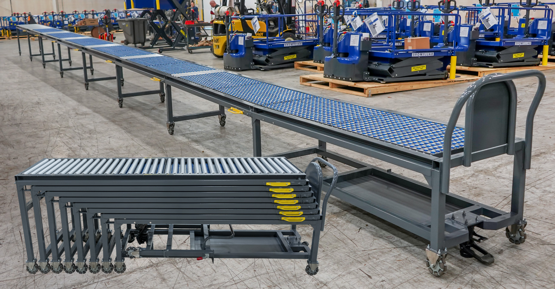 Expandable Omni-Directional Conveyor Tables — original catalog photograph