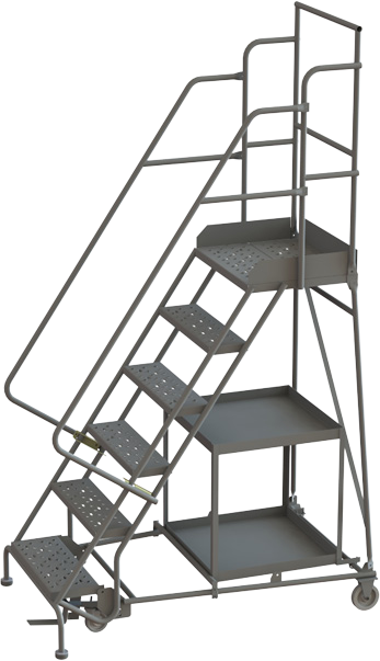 Stock-Picking Rolling Ladders — catalog equipment photograph