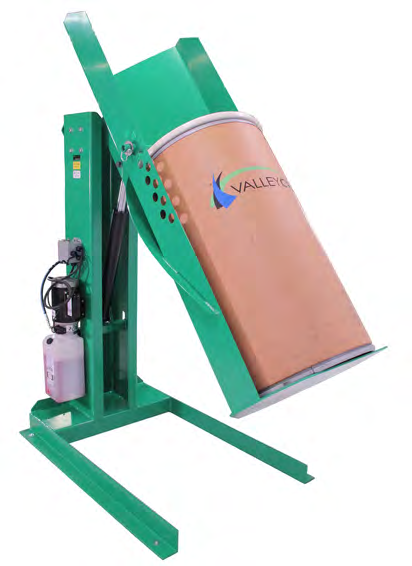 Low-Level Stationary Hydraulic Drum Dumpers — catalog configuration photograph; model shown may vary