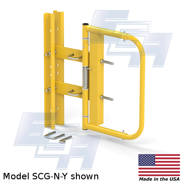 Adjustable Self-Closing Industrial Swing Gates — industrial swing gate scg-n-y warehouse safety gate