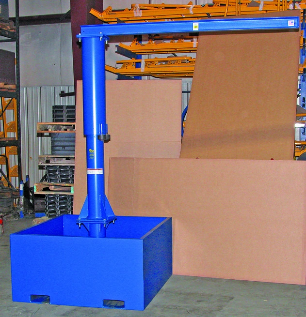 Portable Jib Cranes with optional counterbalance base catalog equipment view