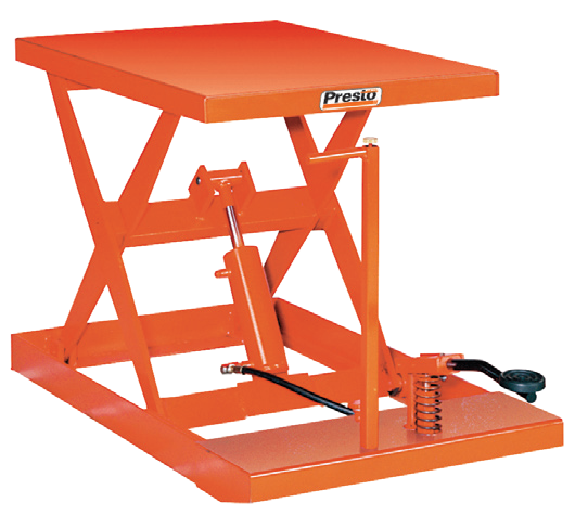 XF and WXF Manual Scissor Lift Tables — manufacturer catalog illustration