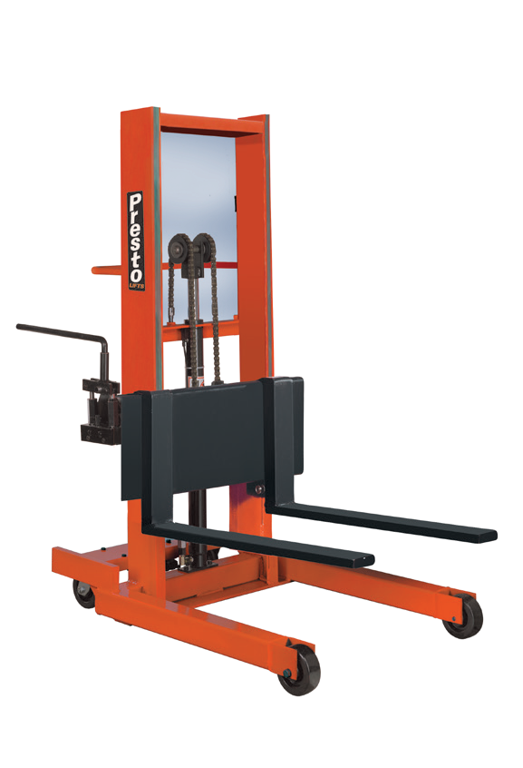 M800 Hand-Pump Straddle Stackers — manufacturer catalog illustration