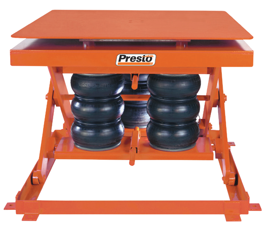 AXSR Heavy-Duty Pneumatic Lift-and-Rotate Tables — manufacturer catalog illustration
