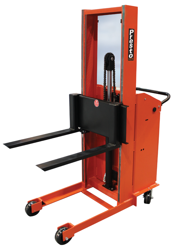 B600 Battery-Lift Non-Straddle Stackers — manufacturer catalog illustration