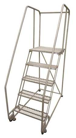 5 STEPS, 50″ H STEEL ROLLING LADDER, 450 LB. LOAD CAPACITY