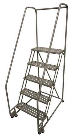 5 STEPS, 50″ H STEEL ROLLING LADDER, 450 LB. LOAD CAPACITY