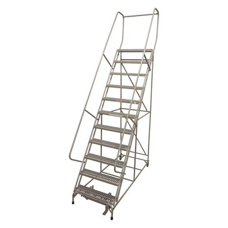 11 Steps, 110″ H Steel Rolling Ladder, 450 lb. Load Capacity