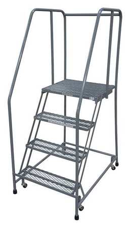 4 STEPS, 40″ H STEEL TILT AND ROLL LADDER, 450 LB. LOAD CAPACITY