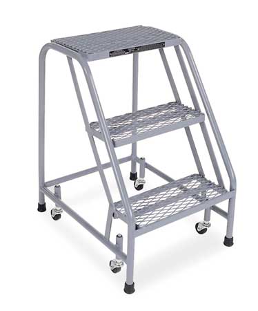 30″ H STAINLESS STEEL ROLLING LADDER, 450 LB. LOAD CAPACITY