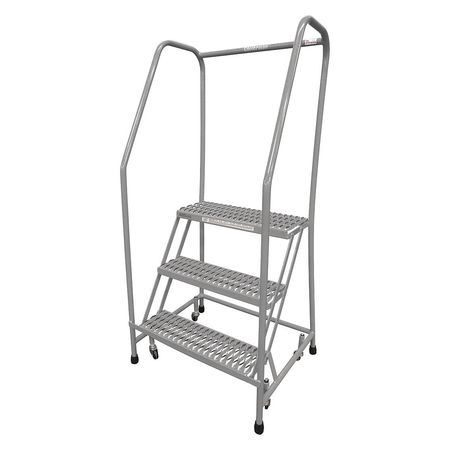 3 STEPS, 30″ H STAINLESS STEEL ROLLING LADDER, 450 LB. LOAD CAPACITY