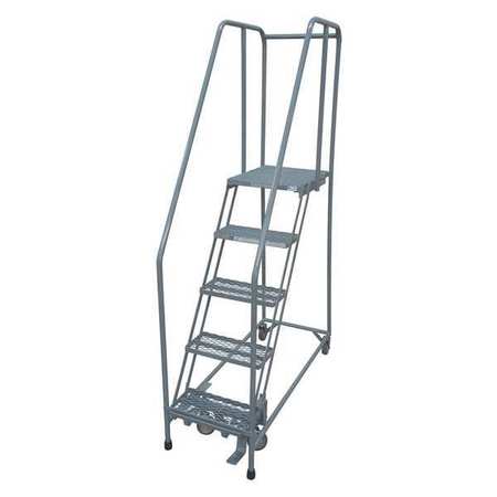 5 STEPS, 50″ H STEEL ROLLING LADDER, 450 LB. LOAD CAPACITY
