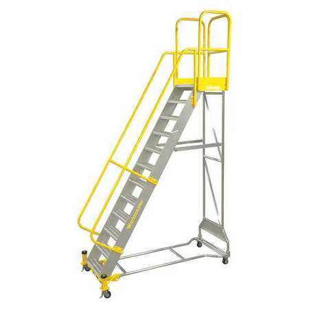 5 STEPS, 50″ H ALUMINUM ROLLING LADDER, 500 LB. LOAD CAPACITY