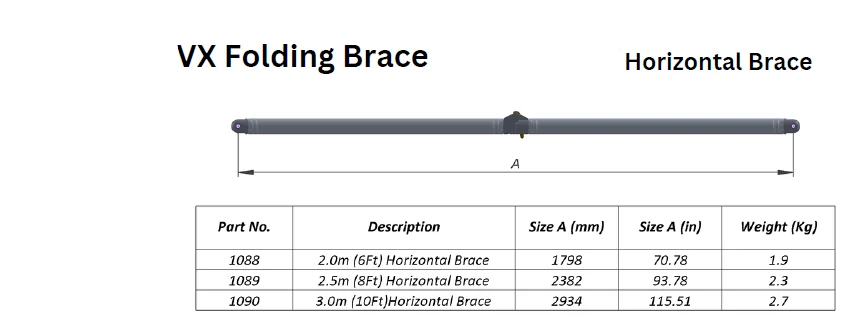 2.0 m V-X Folding Horizontal Brace — 1088 — product view