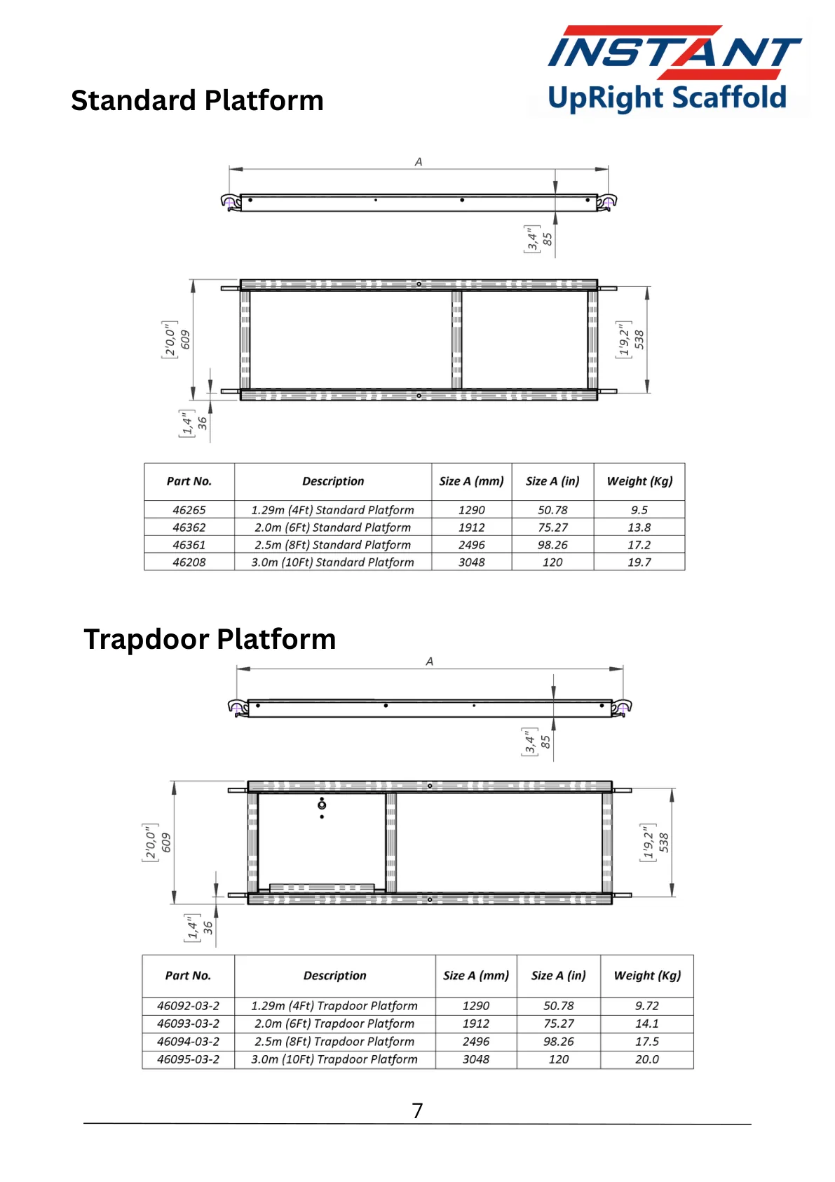 1.29 m Standard Platform — 46265 — product view