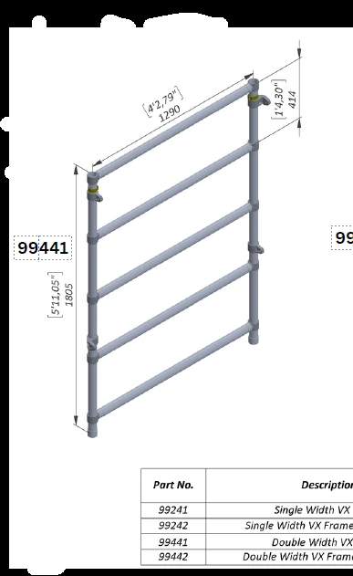 Double-Width V-X Replacement Frame — 99441 — product view