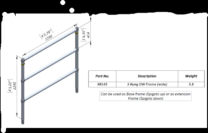 Three-Rung Double-Width Scaffold Frame — 99143 — product view