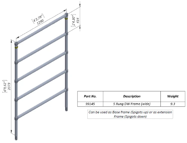 Five-Rung Double-Width Scaffold Frame — 99145 — product view