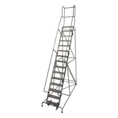 14 Steps, 140" H Steel Rolling Ladder, 300 lb. Load Capacity